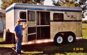 Trailer with escape door open